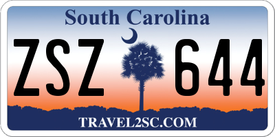 SC license plate ZSZ644