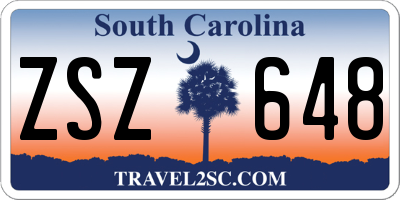 SC license plate ZSZ648