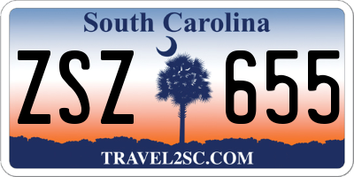 SC license plate ZSZ655