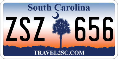 SC license plate ZSZ656