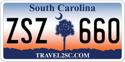 SC license plate ZSZ660