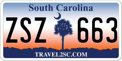SC license plate ZSZ663