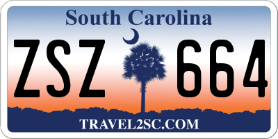 SC license plate ZSZ664