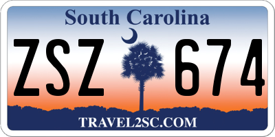 SC license plate ZSZ674