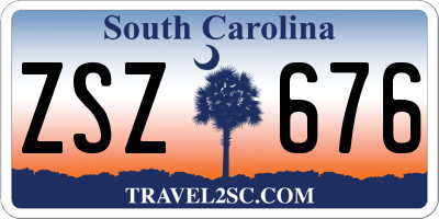 SC license plate ZSZ676