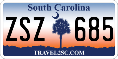 SC license plate ZSZ685