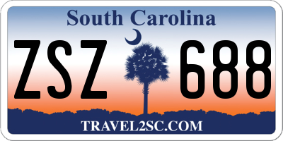 SC license plate ZSZ688