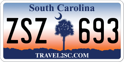 SC license plate ZSZ693