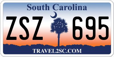 SC license plate ZSZ695