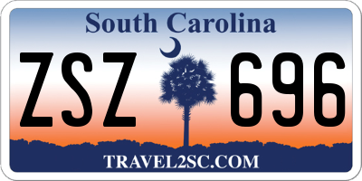 SC license plate ZSZ696