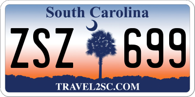 SC license plate ZSZ699
