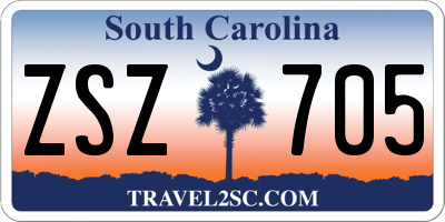 SC license plate ZSZ705