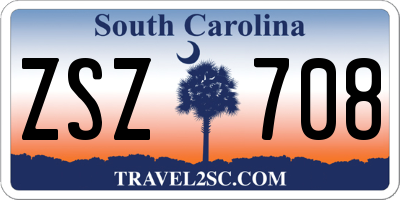 SC license plate ZSZ708