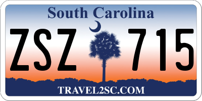 SC license plate ZSZ715