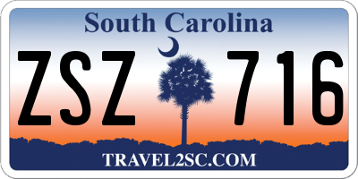 SC license plate ZSZ716