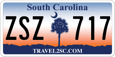 SC license plate ZSZ717
