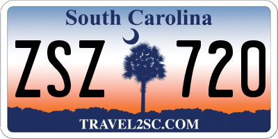 SC license plate ZSZ720