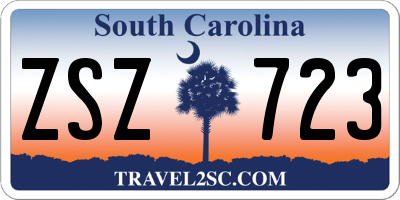 SC license plate ZSZ723