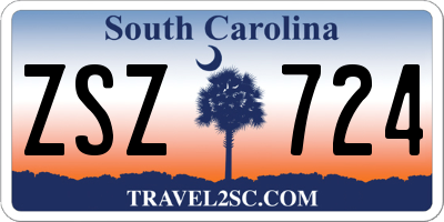 SC license plate ZSZ724