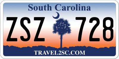 SC license plate ZSZ728
