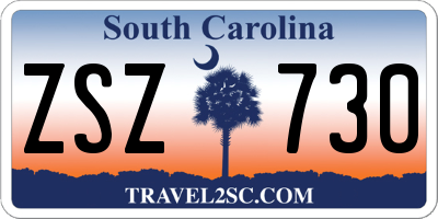 SC license plate ZSZ730