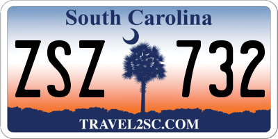 SC license plate ZSZ732