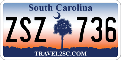 SC license plate ZSZ736