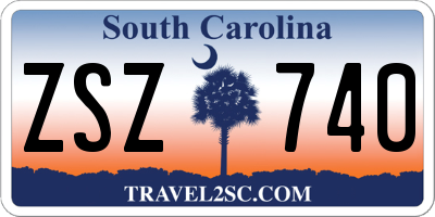 SC license plate ZSZ740