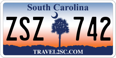 SC license plate ZSZ742