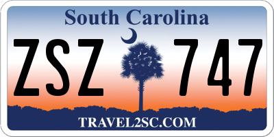 SC license plate ZSZ747