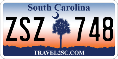SC license plate ZSZ748
