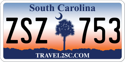 SC license plate ZSZ753
