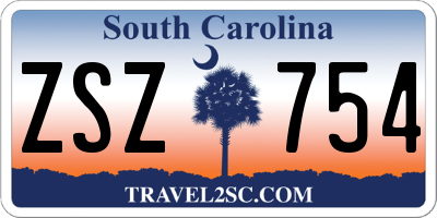 SC license plate ZSZ754