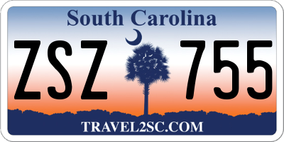 SC license plate ZSZ755