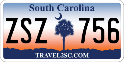 SC license plate ZSZ756