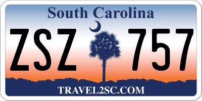 SC license plate ZSZ757