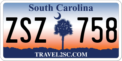 SC license plate ZSZ758