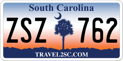 SC license plate ZSZ762