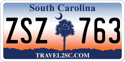 SC license plate ZSZ763