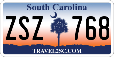 SC license plate ZSZ768