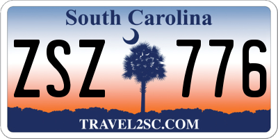 SC license plate ZSZ776