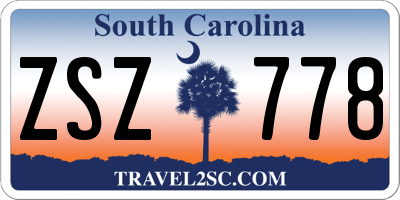 SC license plate ZSZ778