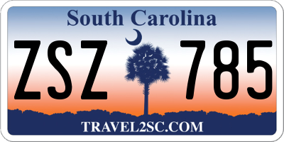 SC license plate ZSZ785