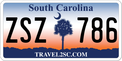 SC license plate ZSZ786