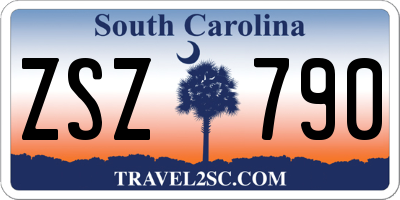 SC license plate ZSZ790