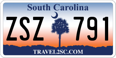 SC license plate ZSZ791
