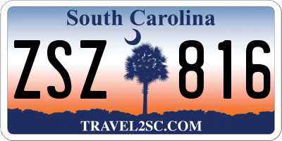 SC license plate ZSZ816