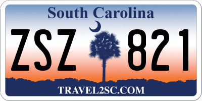 SC license plate ZSZ821