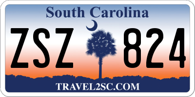 SC license plate ZSZ824