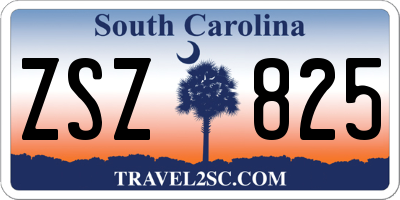 SC license plate ZSZ825